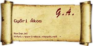 Győri Ákos névjegykártya